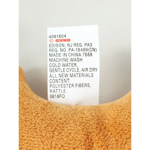 GUND Merry Christmas Gingerbread Rattle 5 1/4" Plush Toy Holidays Year 2000 Vtg - Picture 10 of 13